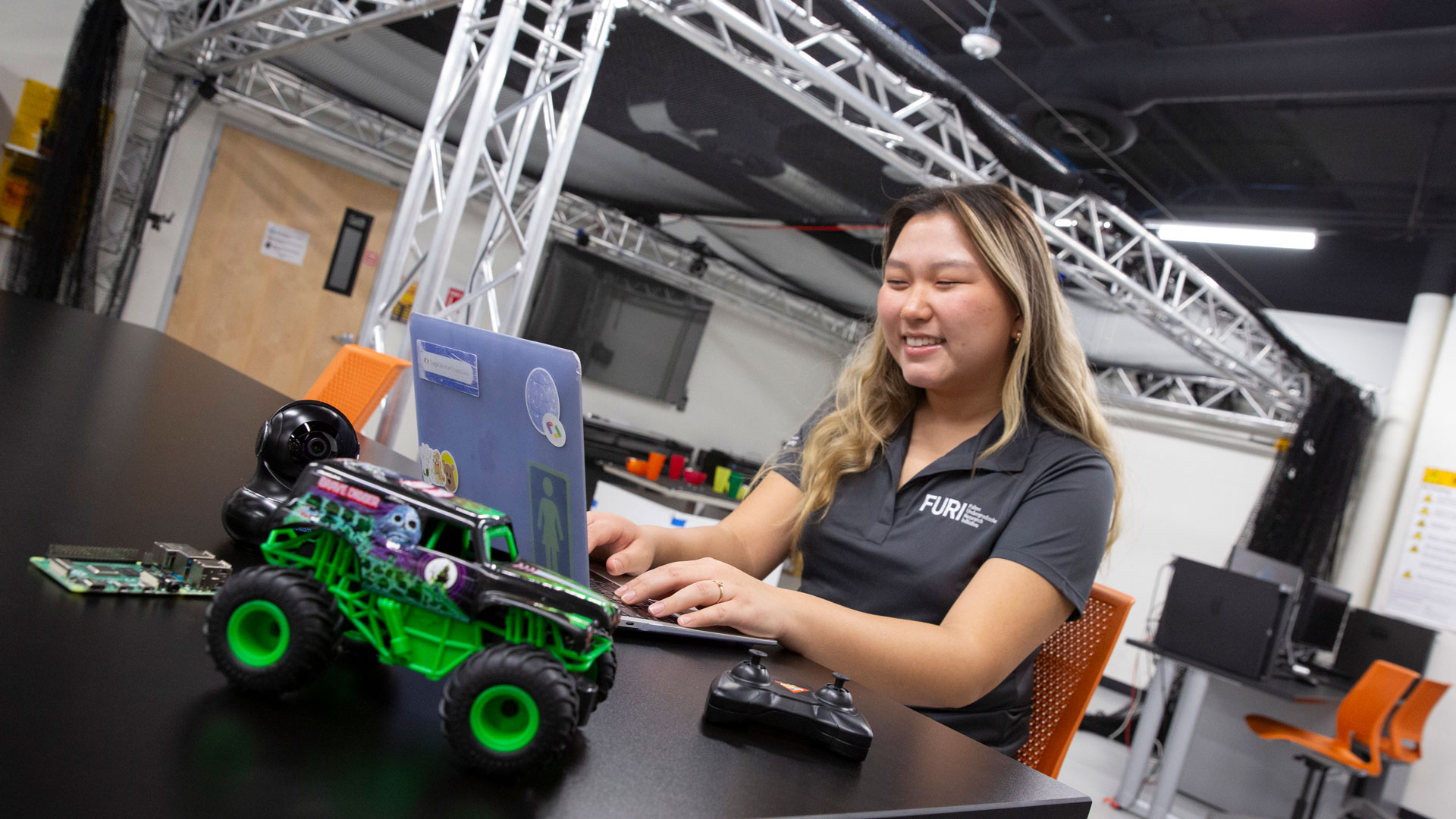 FURI student researcher Jenna Jae Eun Lee is creating a motion-detection camera system that could help stop swerving drivers.