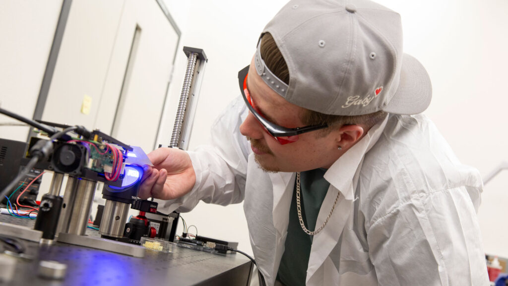 An ASU FURI student works in the lab.