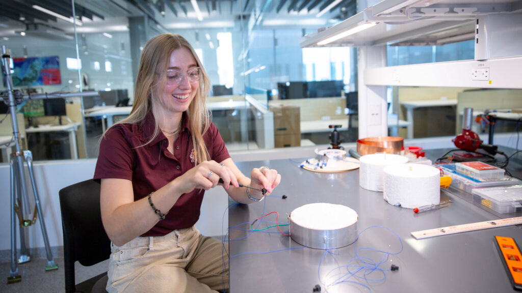 An ASU FURI student works in the lab.